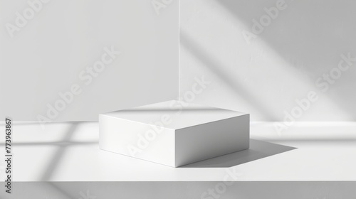 White Box Mockup on Blank Surface