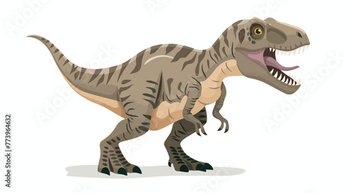 Cartoon tyrannosaurus isolated on white background fla © Mishab