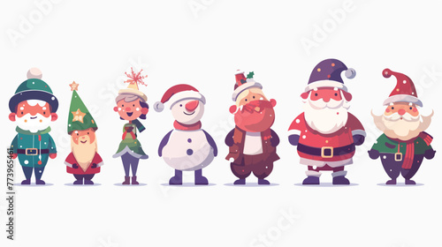 Christmas character illustration vector design flat vector © Mishab