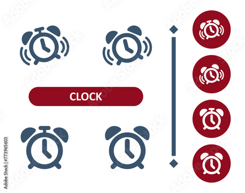 Clock Icons. Alarm clock, time, deadline, schedule, alarm, ringing icon