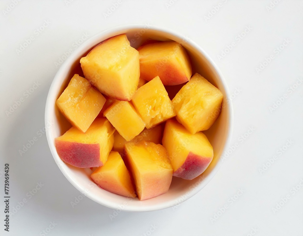 Peach cubes peaches in a bowl fruit salad cube shaped cube-shaped Peach cubes peaches in a bowl fruit salad cube shaped cube-shaped