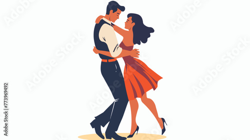 Dancing Couple Vector Illustration flat vector isolated