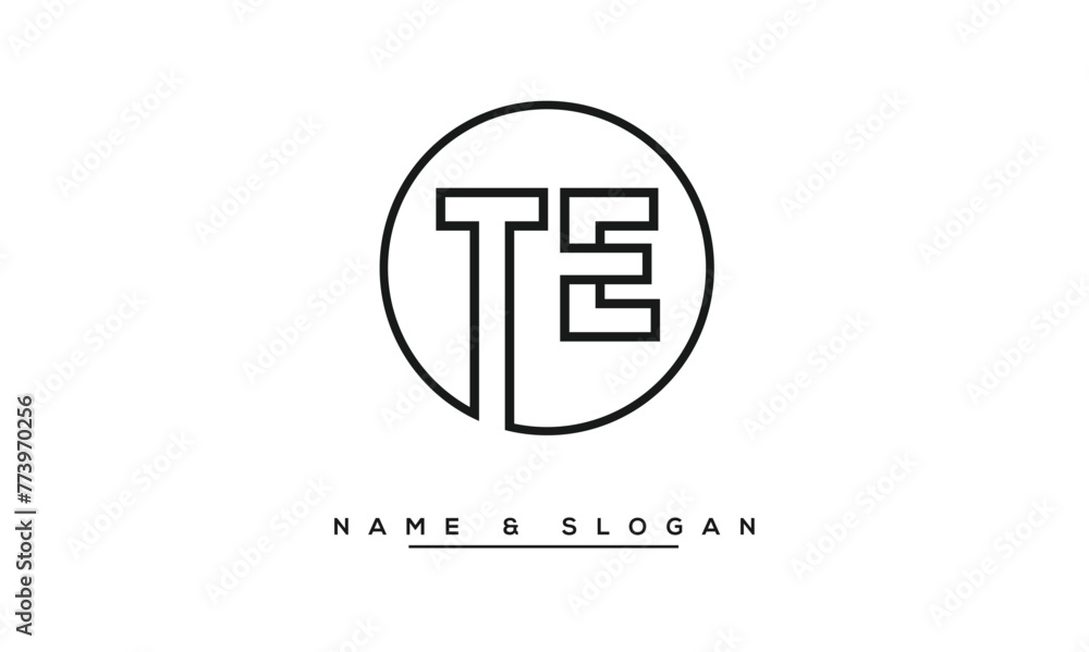 TE, ET, T, E Abstract Letters Logo Monogram TE, ET, T, E Abstract Letters Logo Monogram