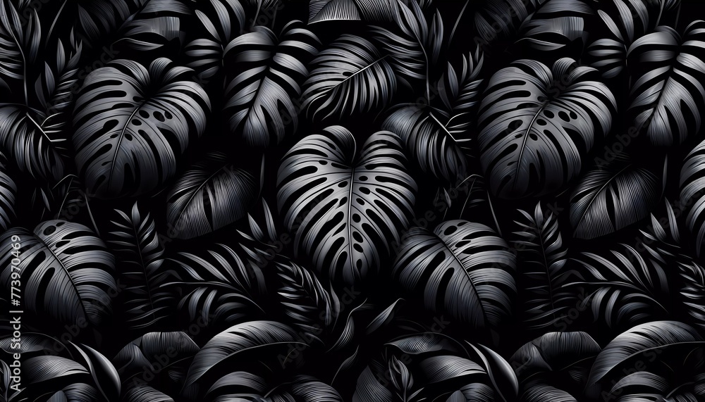 abstract black tropical leaf background abstract black tropical leaf background