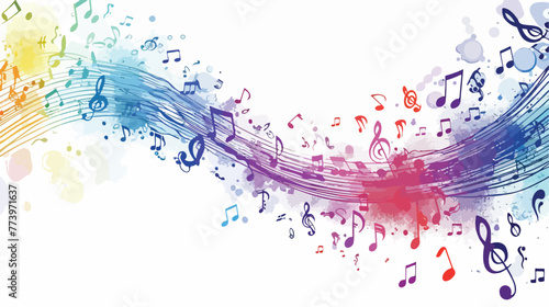 Light Multicolor Rainbow vector backdrop with music
