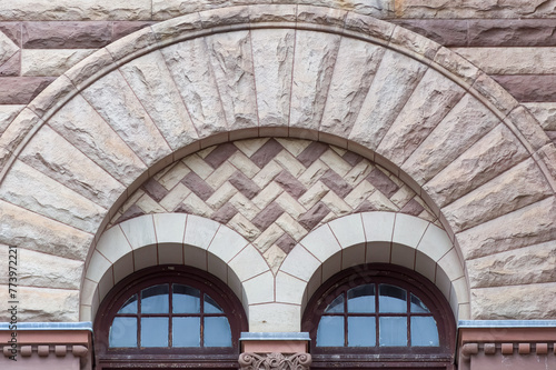 Romanesque Revival Architectural Feature of the Old City Hall Building, Toronto, Canada