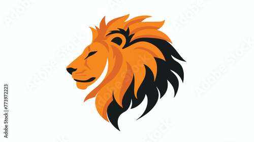 Lion Head Symbol on Isolated flat vector isolated on
