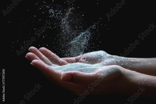 simple cinematic fairy dust magic overlays, black background