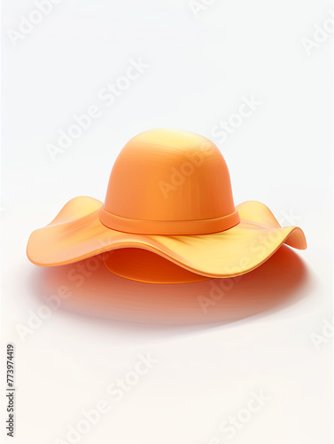 yellow hat isolated on white background