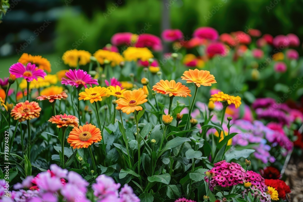 Beautiful flowers outside in the flowerbed Beautiful flowers outside in the flowerbed