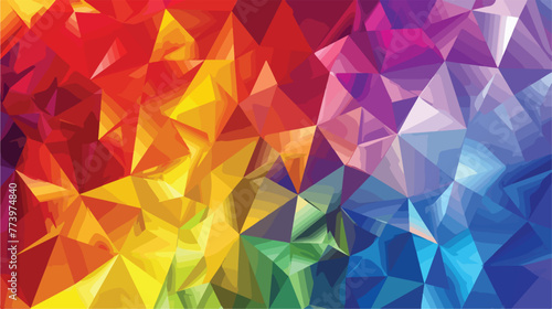 Dark Multicolor Rainbow vector polygon abstract layout