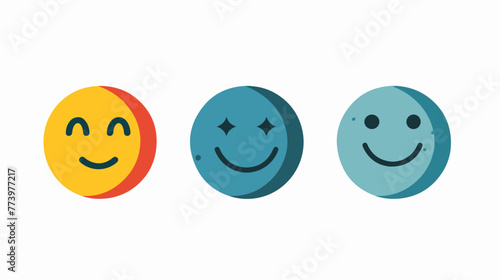 Feedback smile emoticon icon vector flat vector isolated