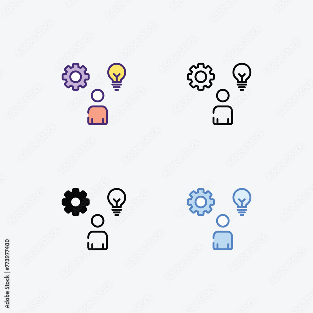 Skills icon in 4 different style vector stock illustration. Skills icon in 4 different style vector stock illustration.