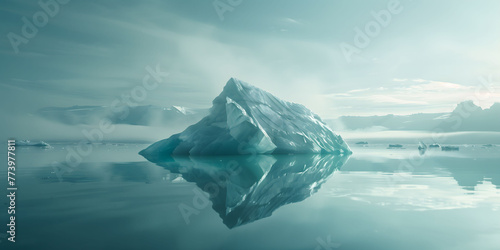 Majestic Iceberg Resembling a Sparkling Diamond in Tranquil Waters