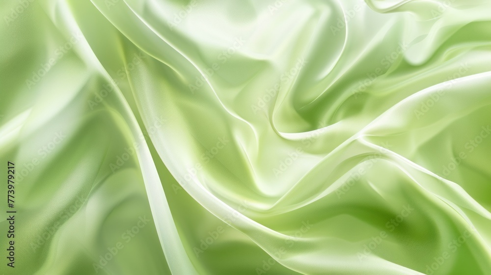 Fototapeta premium Abstract light green background with swirling patterns reminiscent of emerald gemstones, ideal for luxury product advertisements. 