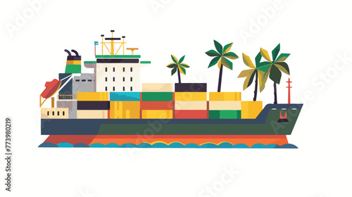 GuineaBissau Local Shipment flat vector isolated on white photo