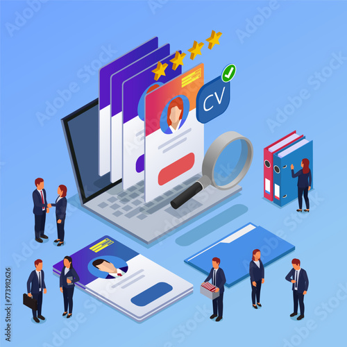recruiting agency isometric flowchart