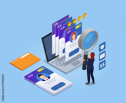 recruiting agency isometric flowchart