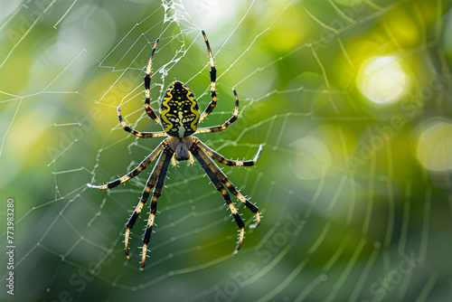 spider with black and yellow stripes