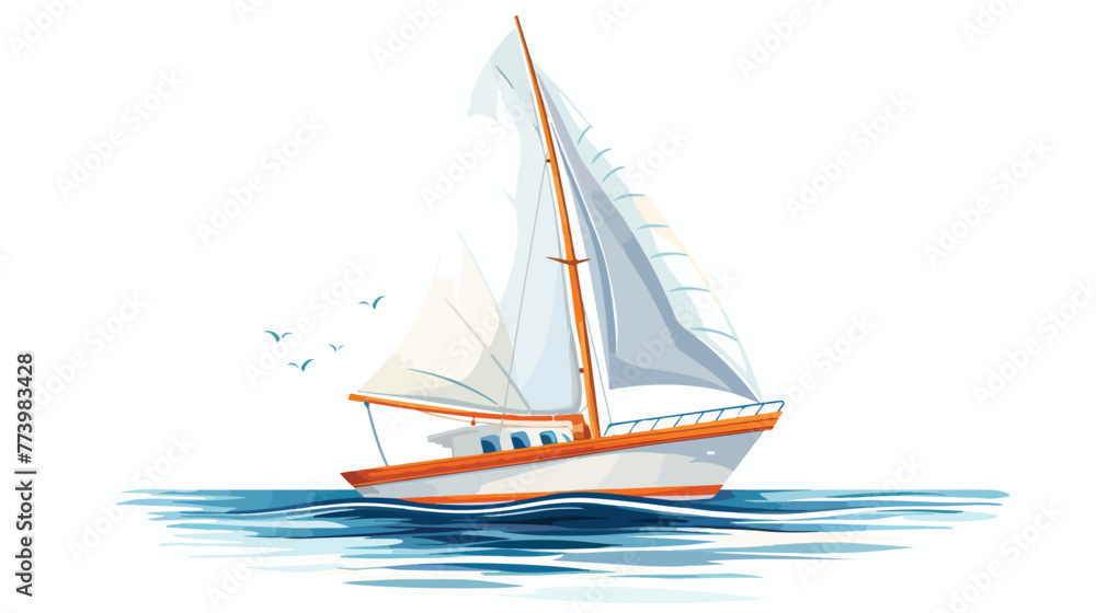 Isolated sailboat icon image. Vector illustration desi