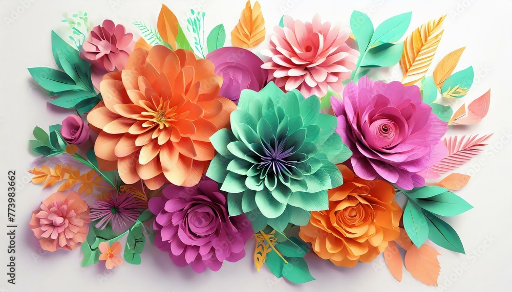 Colorful Paper Blooms: Vibrant Spring Bouquet