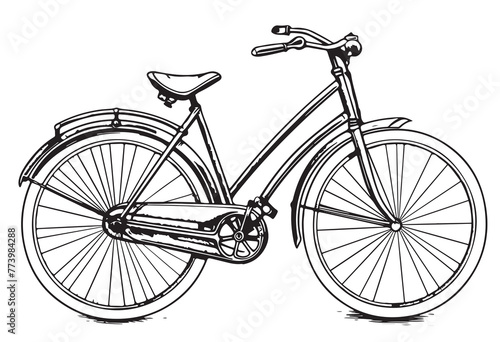 vector sketch illustration - bicycle. Cartoon © BigJoy