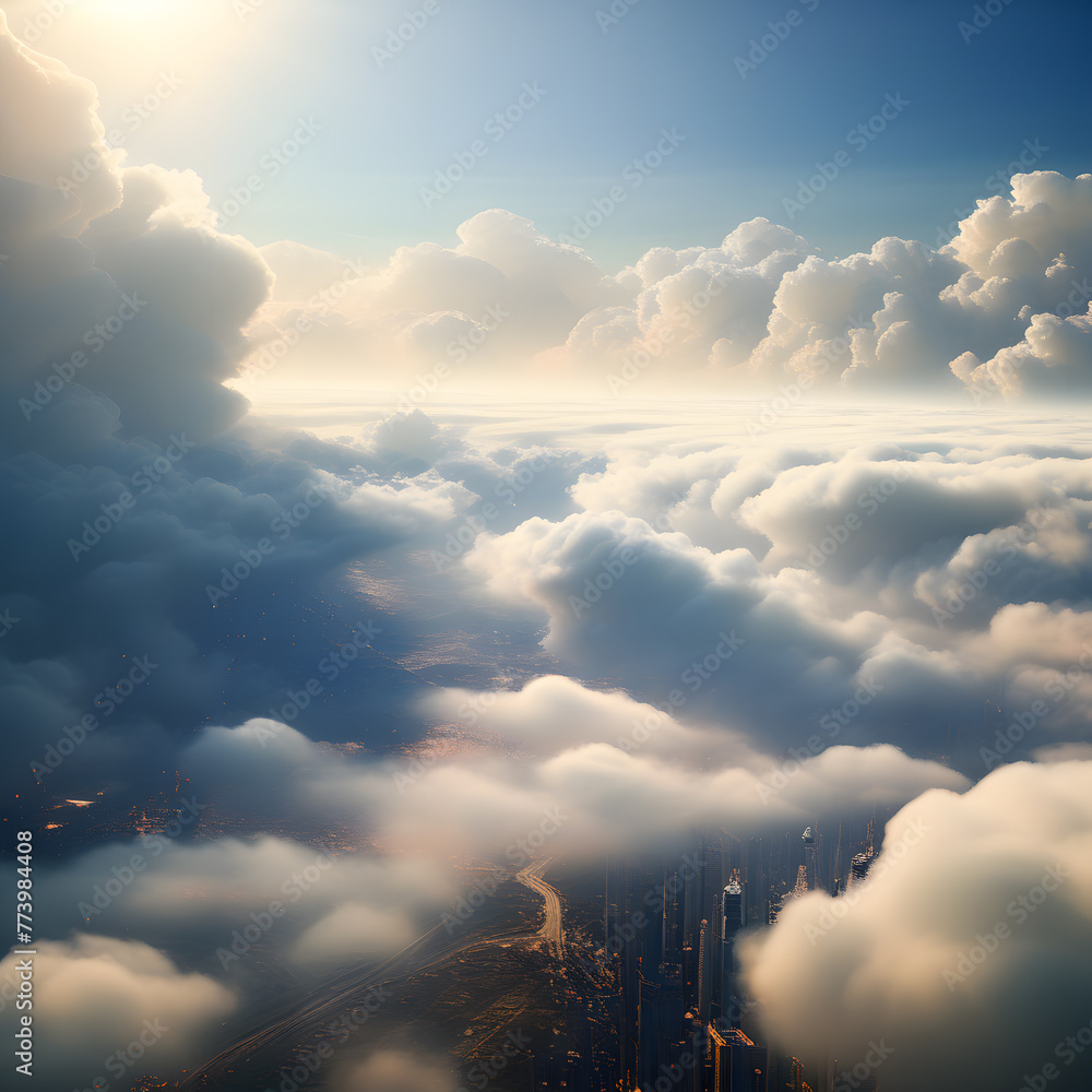 above the clouds, ai-generatet