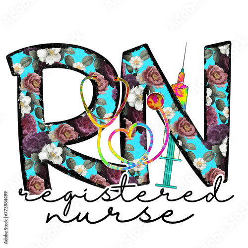 RN Flowers Registered Nurse PNG - Nurse Illustration