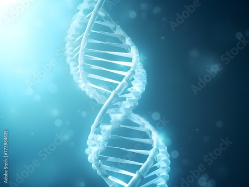 Futuristic Digital Visualization of the Intricate DNA Helix Structure Showcasing Genetics and Biotechnology Advancements