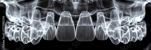 Immersive 3D facial x-ray showcases intricate mandible and maxilla features photo