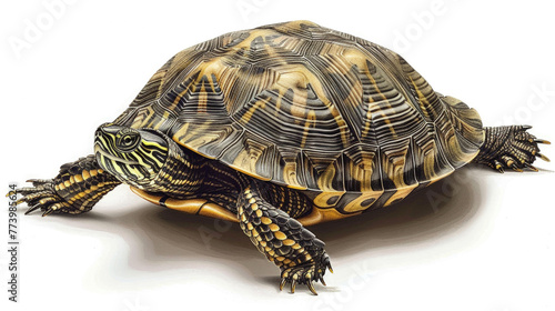 A single turtle is displayed on a plain white background