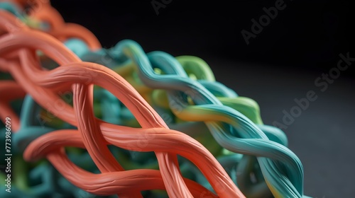 Intricate Colorful Organic Structure of Advanced Material Science Research Simulation