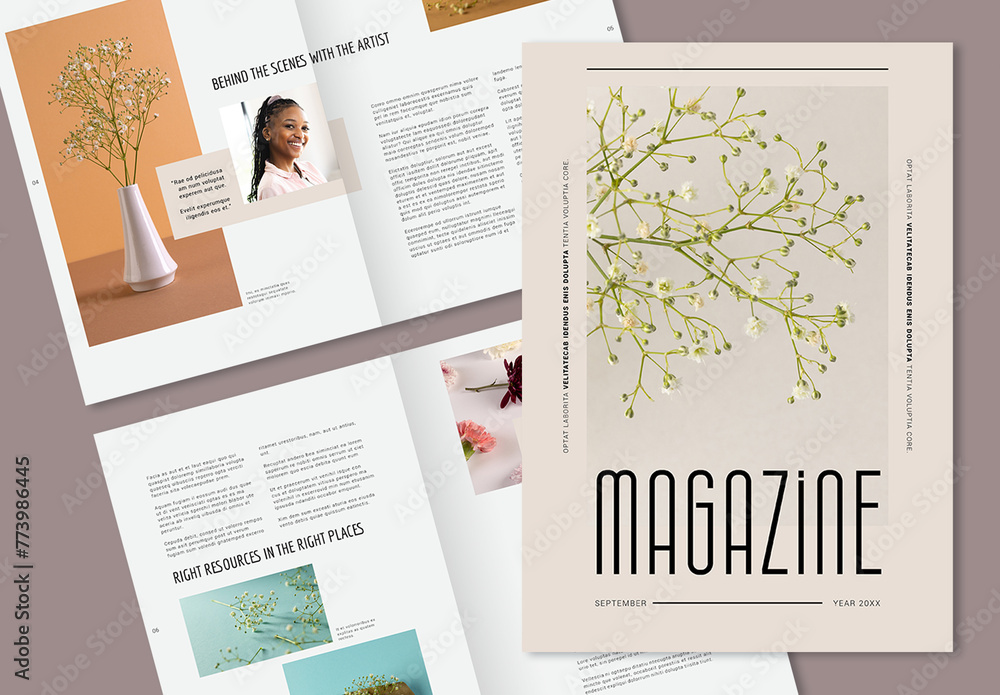 Minimal Clean Magazine Stock Template | Adobe Stock