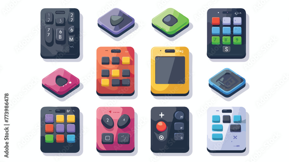 Mobile Functions ISO  Keypad flat vector isolated on