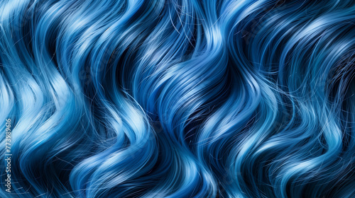 Close up blue hair wave