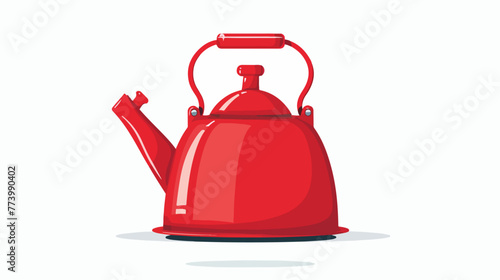 Red kettle design vector isolated flat vector isolated photo