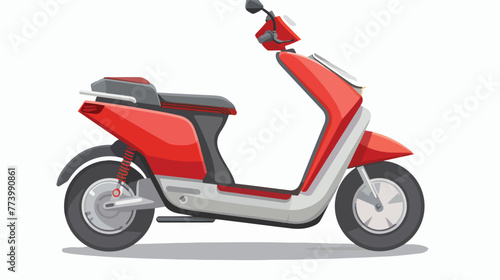Rendering on electric scooter on white background flat