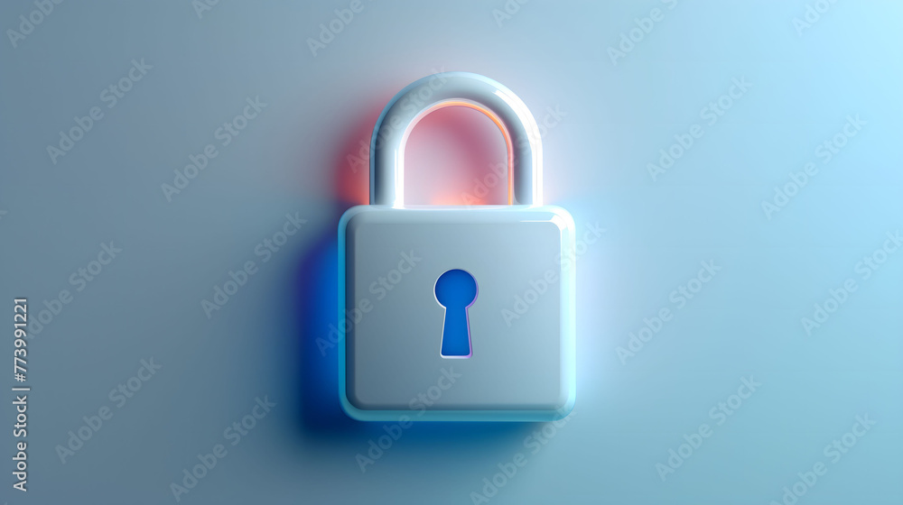 Icon of a Padlock on a Rounded White Rectangle Icon of a Padlock on a Rounded White Rectangle