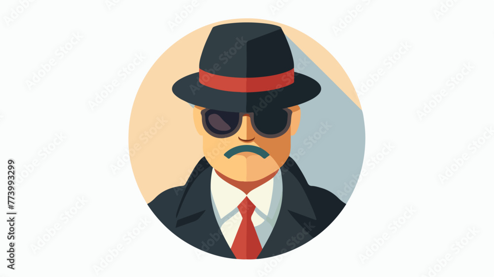 Spy icon flat vector isolated on white background