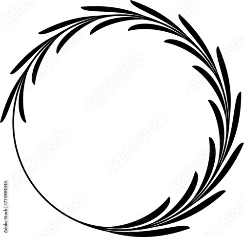 Curved branch  vector round decorative frame