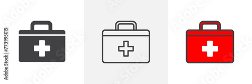 Mobile Healthcare Icon Set Featuring Ambulance, First Responder Units, and Mobile Clinics