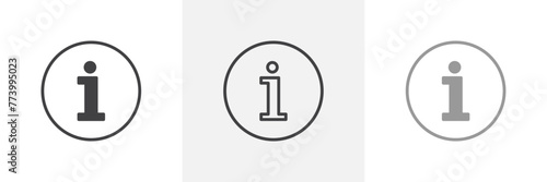 Information Button and Help Icon Set. Inquiry and Instruction Symbols.