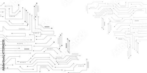  Vector Technology black circuit diagram concept. Abstract technology on white background. High-tech circuit board .
