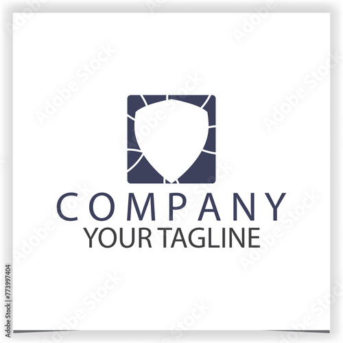 Vector rectangle shield template design
