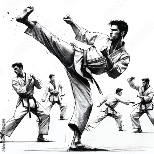 silhouette of a person practicing martial arts