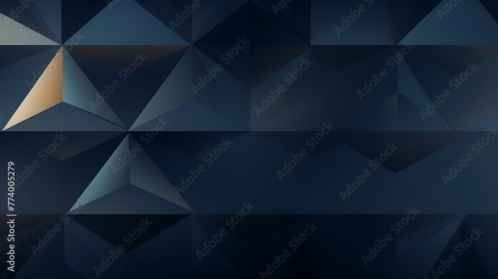 Obraz premium Angular Ambiance: Dark Blue Panoramic Banner with Triangular Patterns