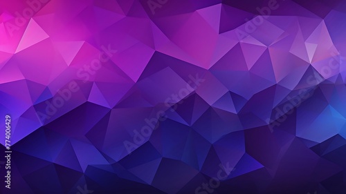 Angular Symmetry: Panoramic Banner with Purple Abstract Triangles