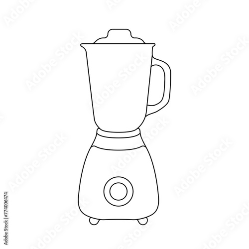 Blender vector icon. Kitchen blender logo vector. Blender outline linear icon. Mixer concept icon. Cocktails and mousses concept vector. Vector illustration.