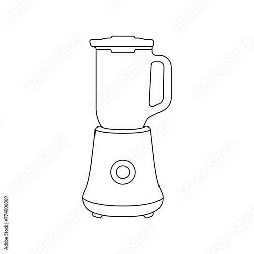 Blender vector icon. Kitchen blender logo vector. Blender outline linear icon. Mixer concept icon. Cocktails and mousses concept vector. Vector illustration.