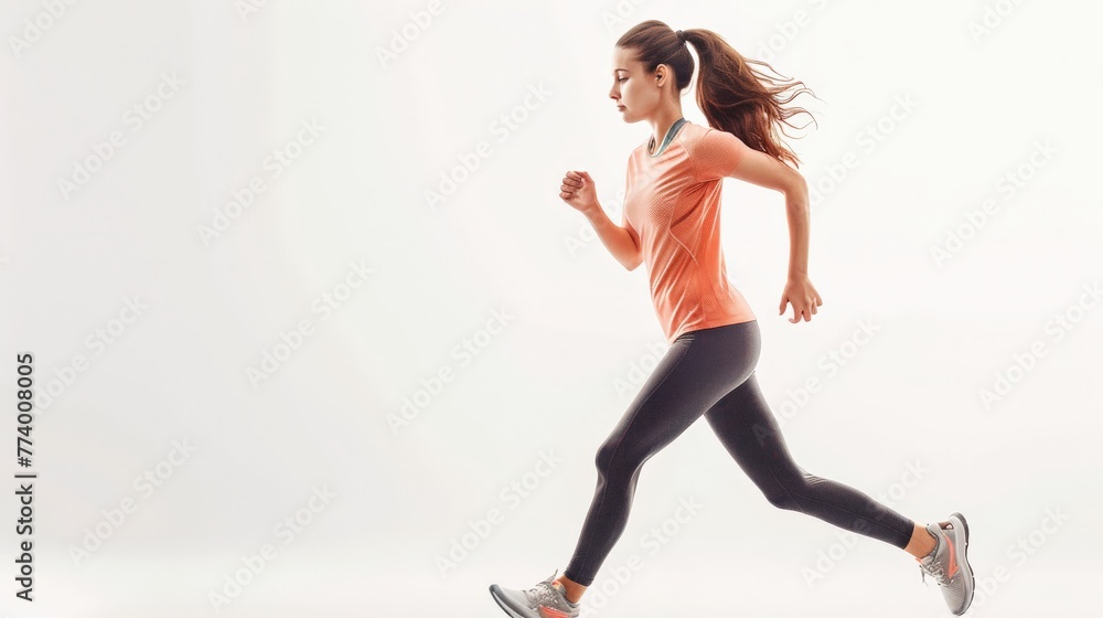 woman running in studio Sport girl 